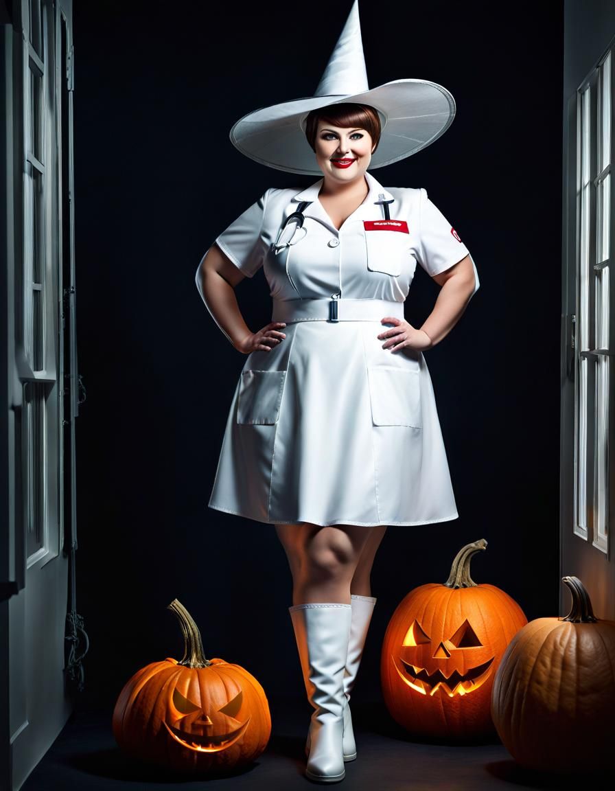 Scary Nurse in ICU: Pop Art Horror Portrait