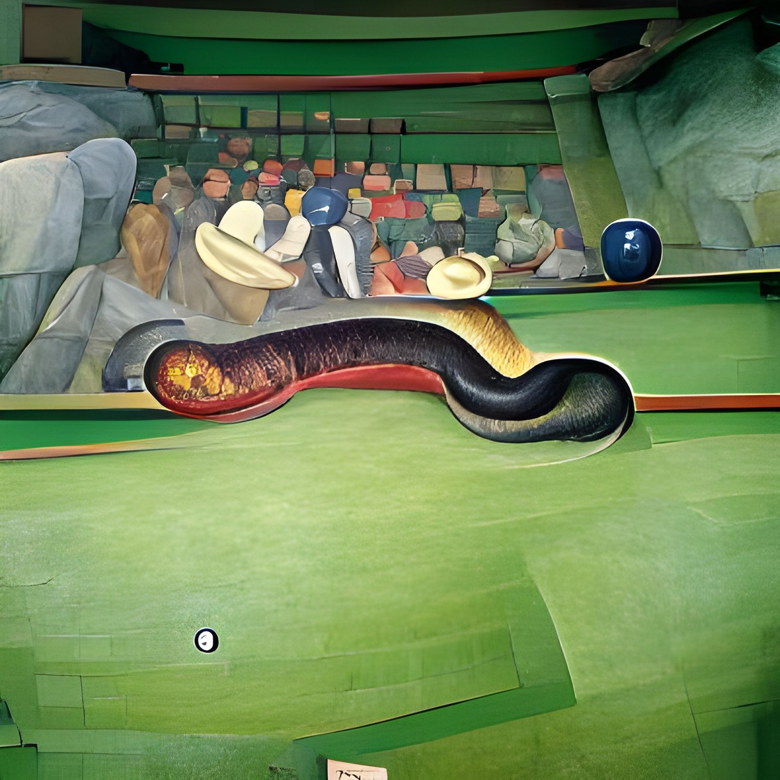 Snooker Snake Fresco Painting in Rivera Style