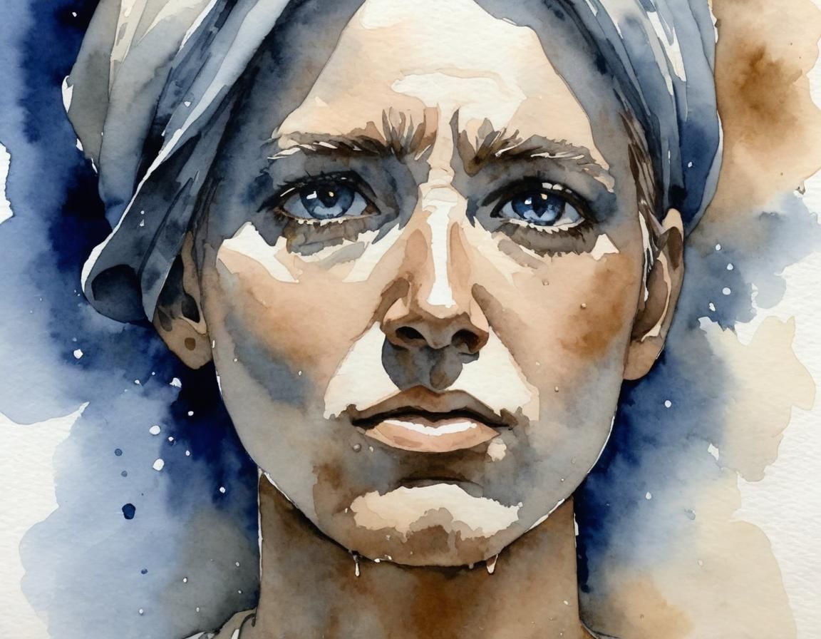 Stoic Face in Transparent Earth Tones