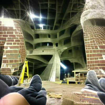 Person Relaxing at a Building