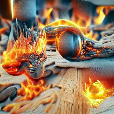 Fiery Emergence in 3D Digital Art