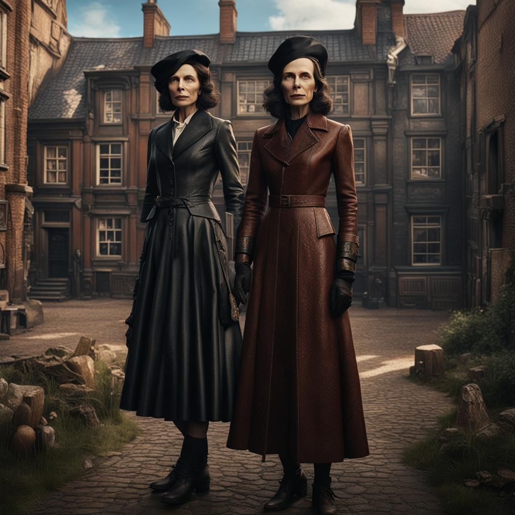 Two Women in Leather: Detailed Fantasy Concept Art