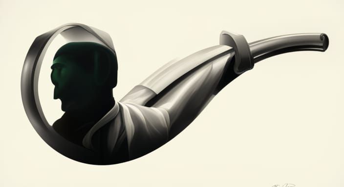 Surreal Green Pipe: Treachery of Images in Cyberpunk Style