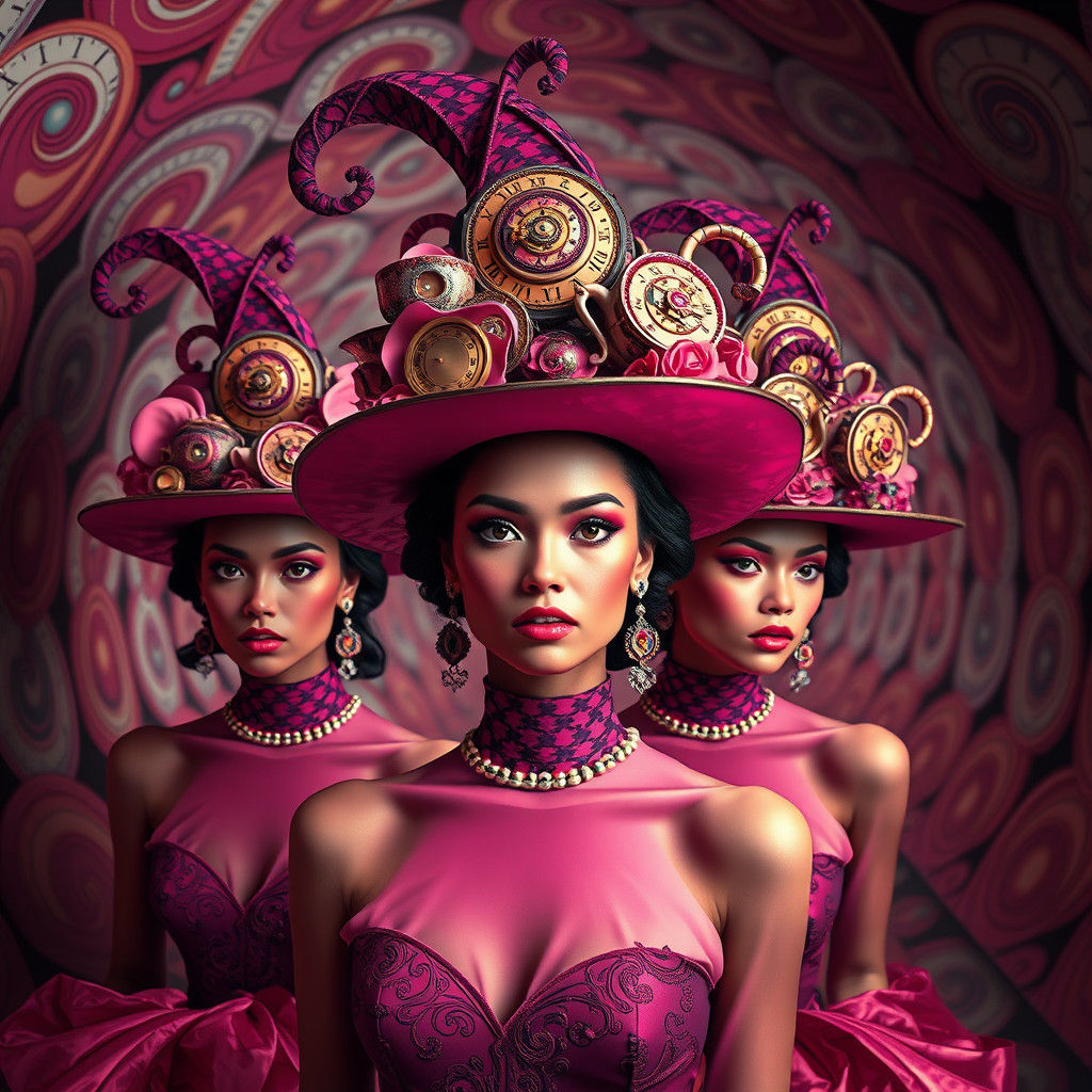 Surreal High-Fashion Witches in a Dada Dreamscape