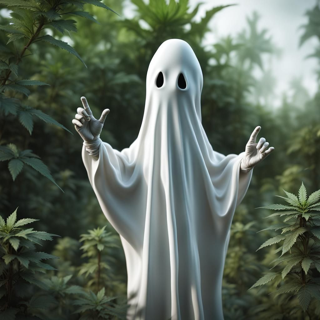 Candy Ghost in Marijuana Garden: Hyperrealistic 8K
