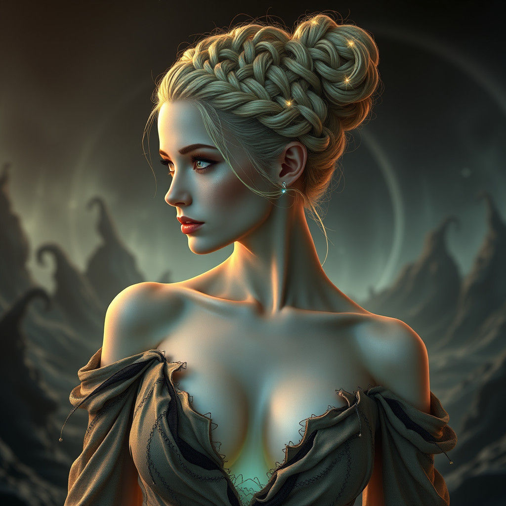 Ethereal Blonde in Dark Fantasy Digital Art