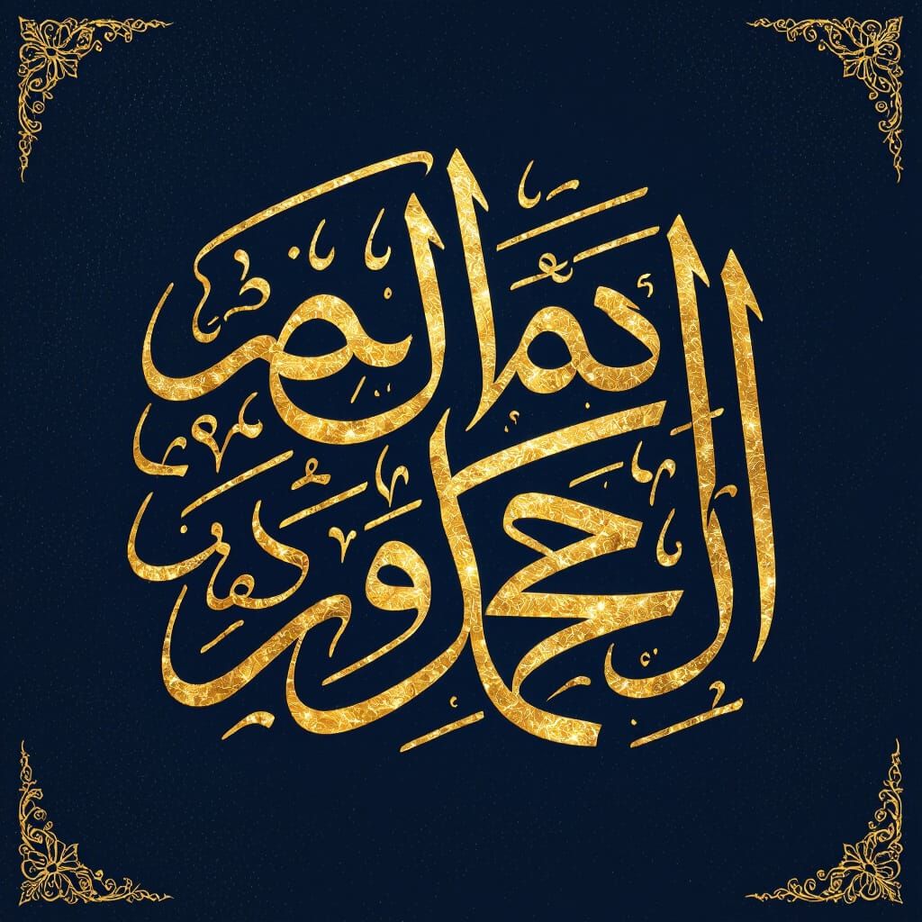 Golden Arabic Calligraphy for Al Dhi Perfumes