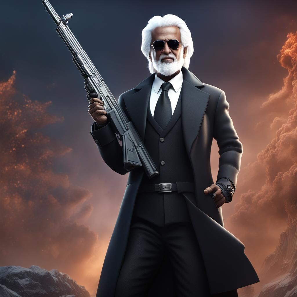 Detailed Matte Painting of a Man with Rifle