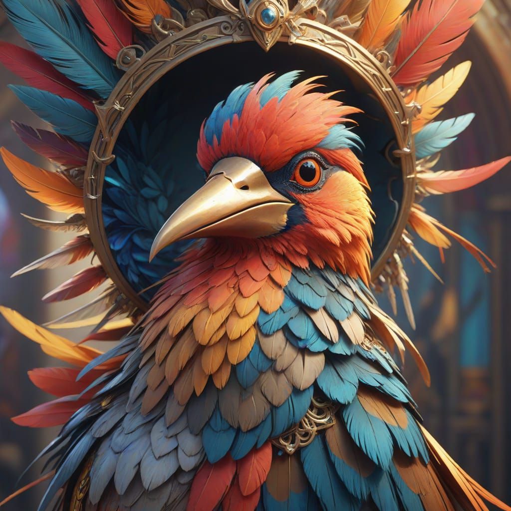 Hyperrealistic Bird Portrait with Dynamic Lighting
