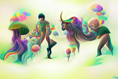 Psychedelic Fantasy Dreamscape Illustration