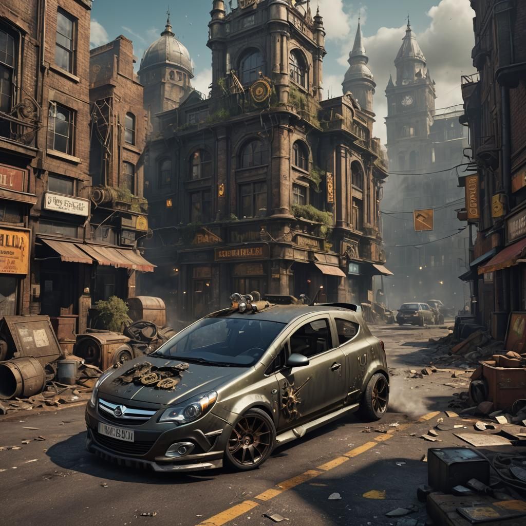 Dieselpunk Vauxhall Corsa: Aggressive Concept Art