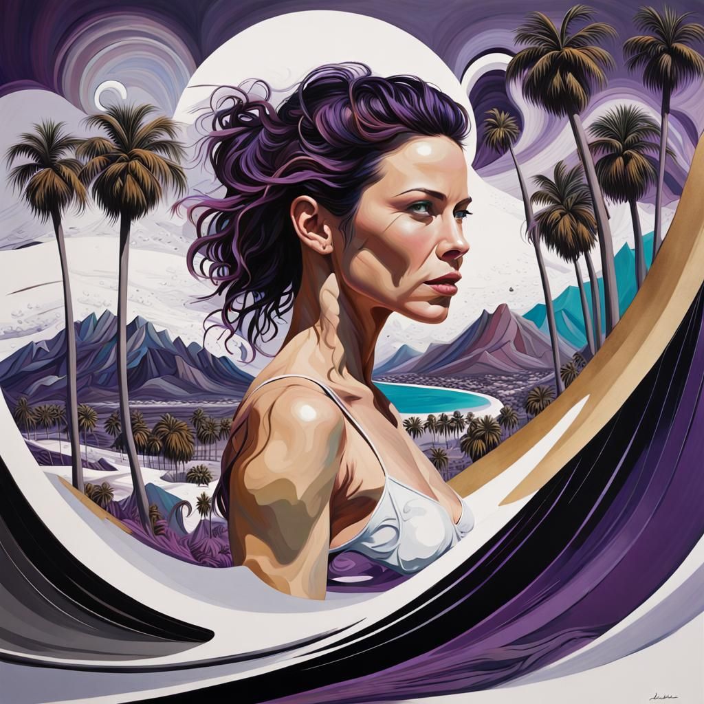 Evangeline Lilly in Surreal Miami Landscape