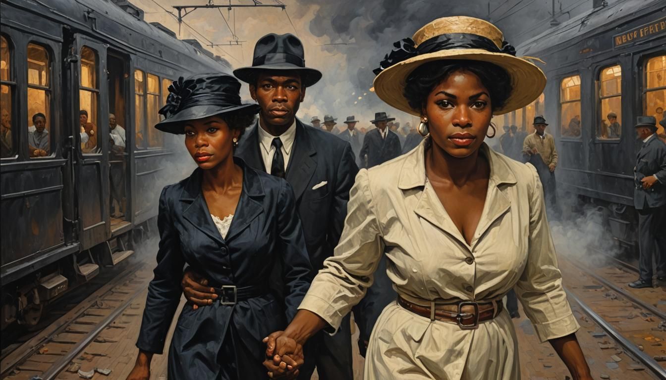 Black Woman's Impasto Journey: Southern Art Masterpiece