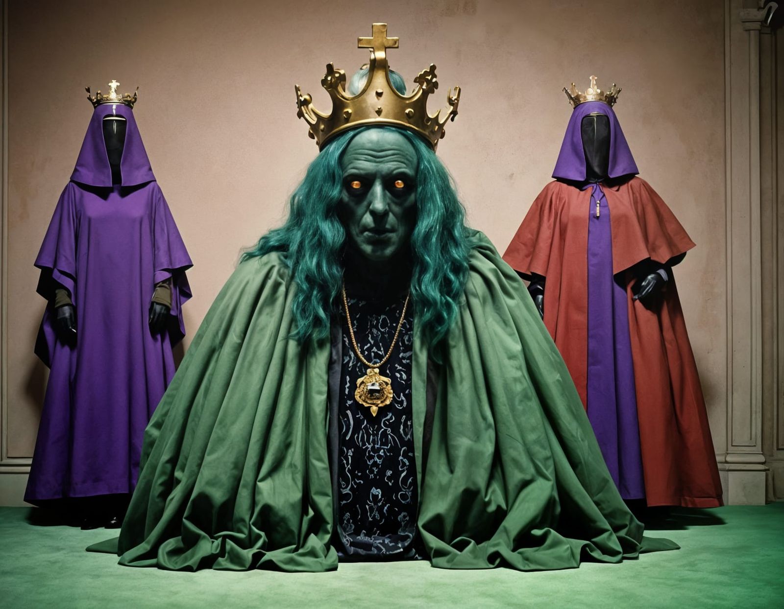 Eerie Mascot in Liminal Metropolis, Analog Horror Style