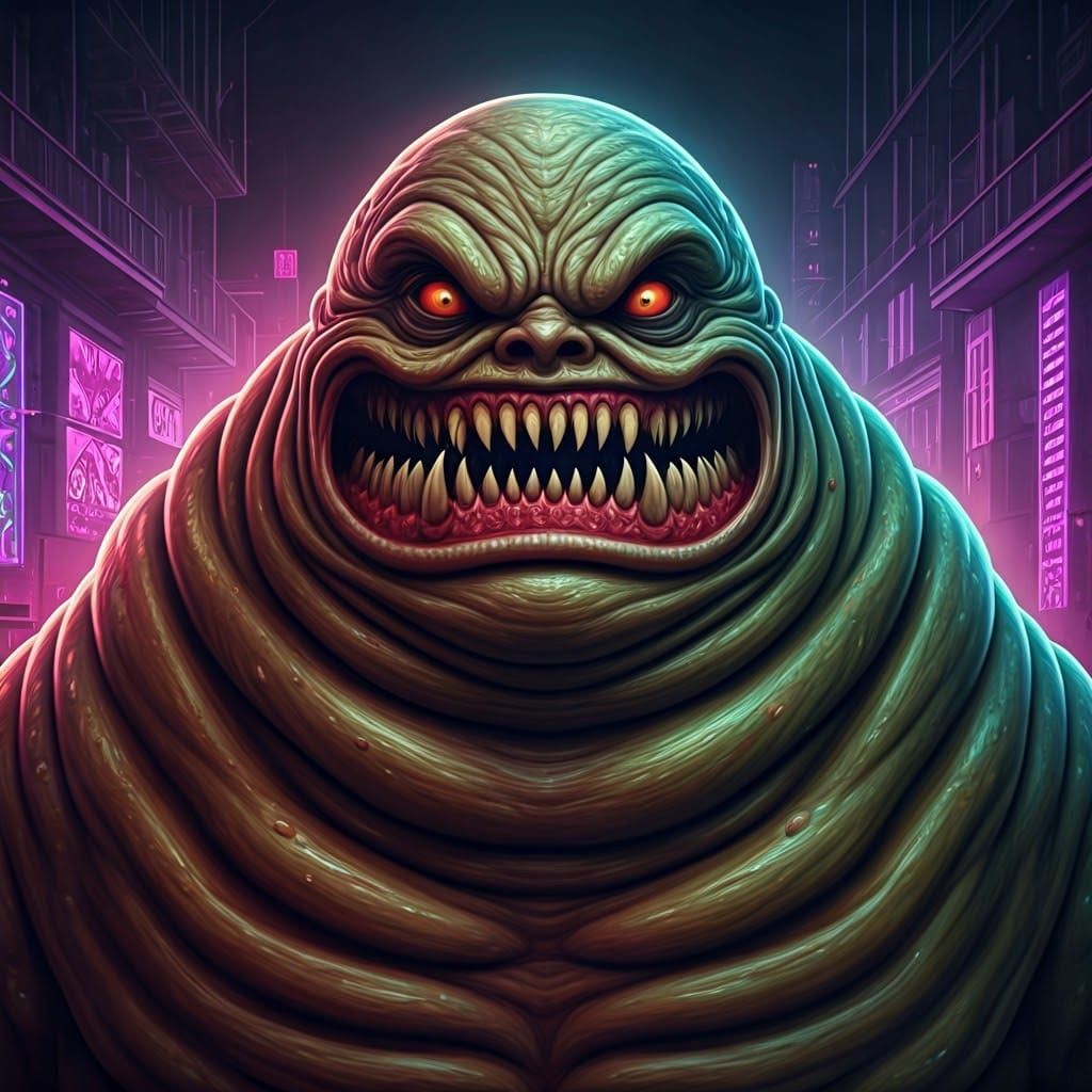 Gothic Kaiju Beast in Industrial Ruins