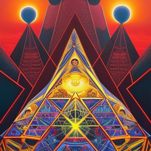 Bees Worshiping Tooth Triangle: Basquiat-Inspired Sci-Fi Hor...