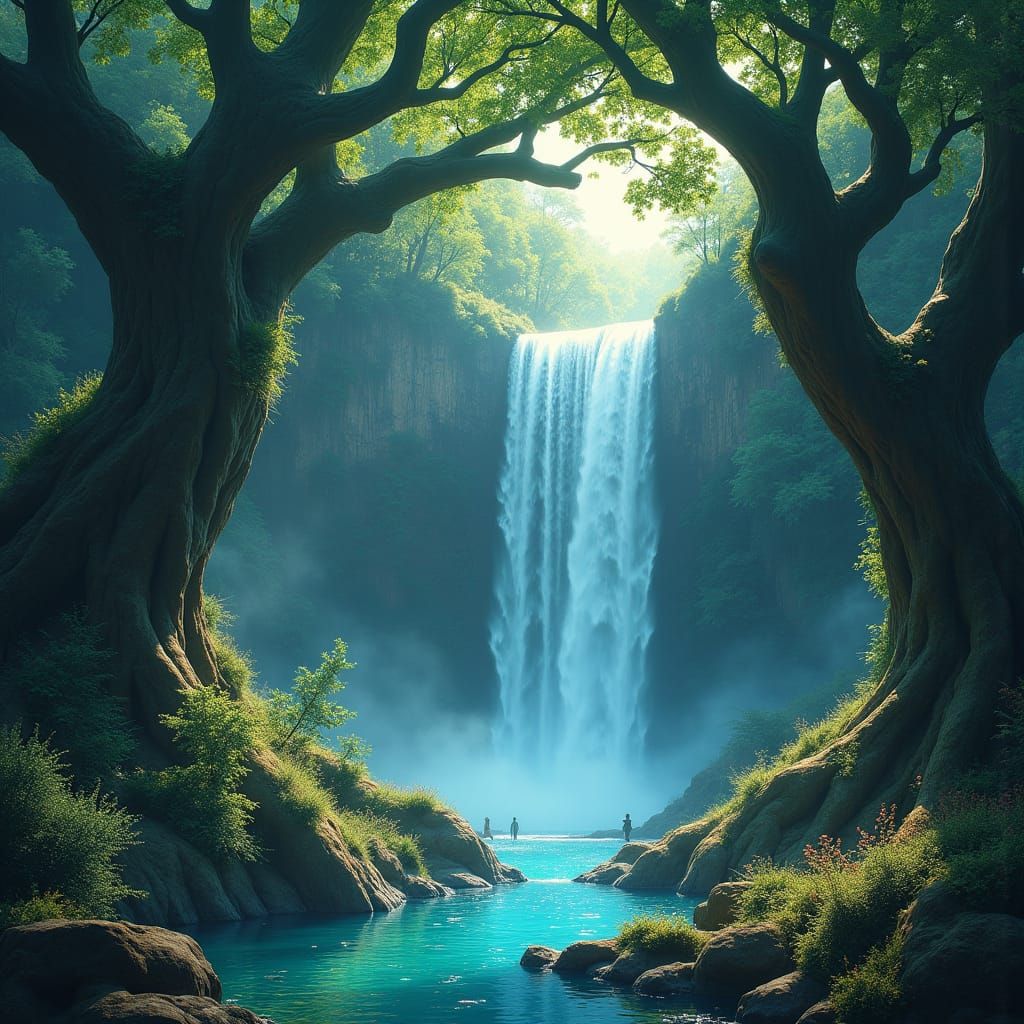 Mystical Forest Realm with Fairies and Unicorns