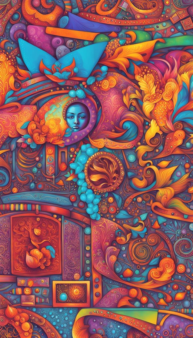 AI Generates Vibrant Maximalist Micro Fractals in Photoreali...