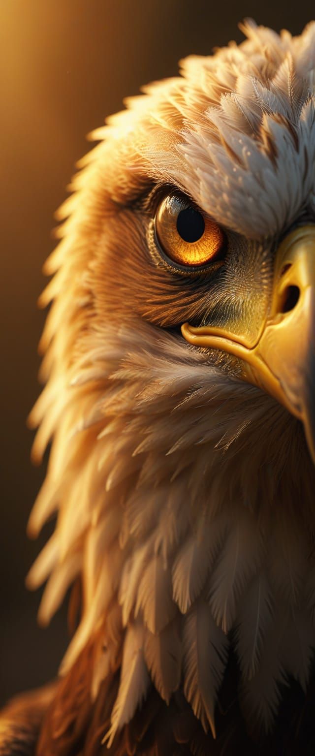 Regal Eagle's Piercing Gaze in Golden Light