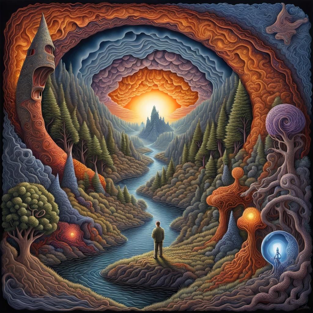 Surreal Figure Wearing The Inside Out