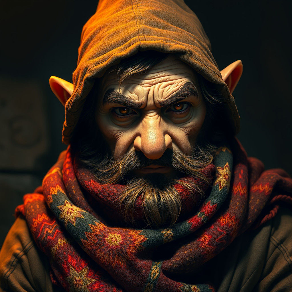 Dwarf Thief Portrait in Dramatic Lighting
