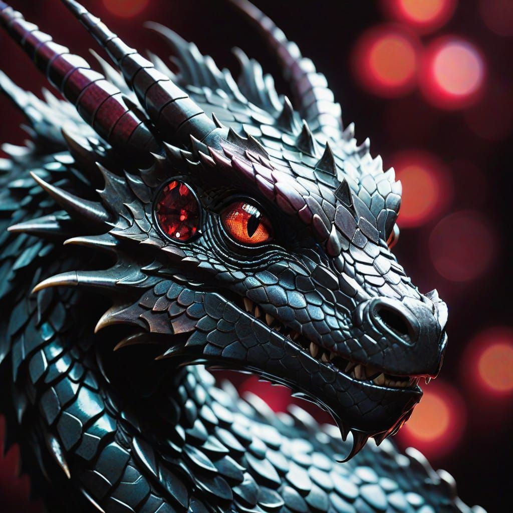 Mysterious Black Dragonhead in Textural Black Cherry Fusion