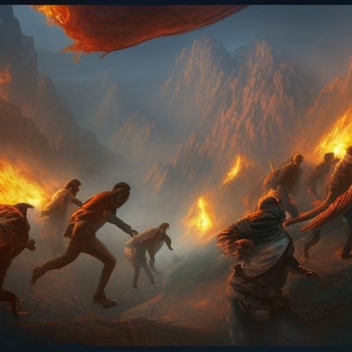 Cops and Robbers Chase in Burning Cityscape