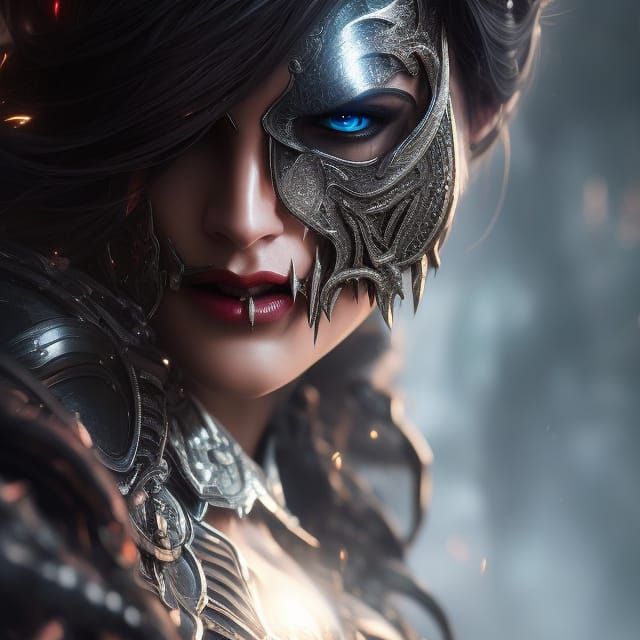 Sinister Vampire Portrait in Dark Fantasy Style