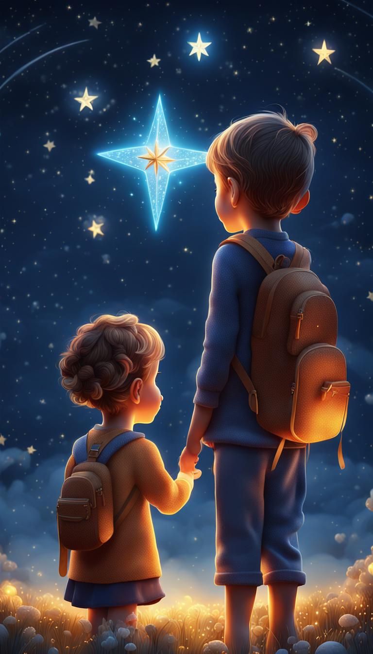Magical Night Sky Miracle for Two Siblings