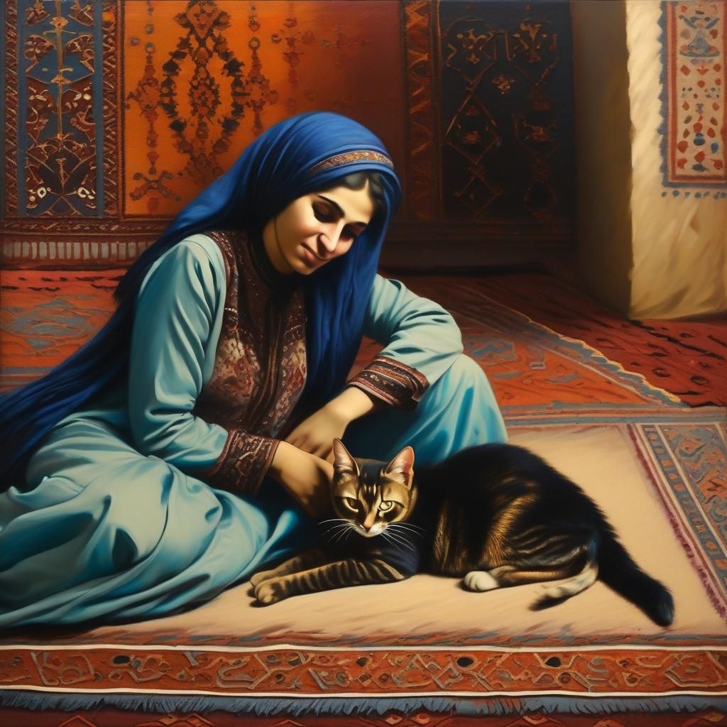 Arab woman with cat (1)