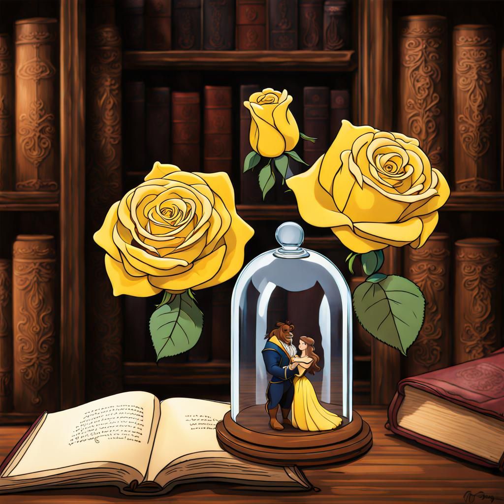 Beauty and the Beast: Enchanted Rose in Library