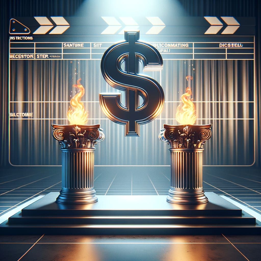 Dollar and Fire Icons in Cinematic Columns
