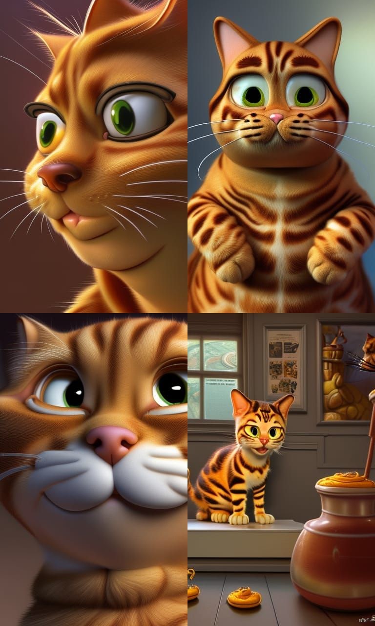 Garfield as Hyperrealistic CGI Disney Character