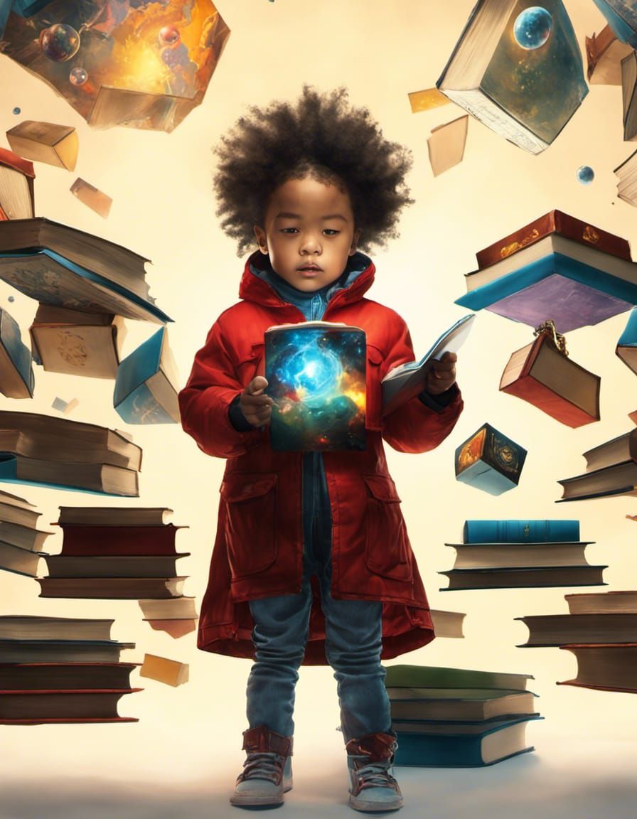 Telekinetic Toddler Surrounded by Floating Objects