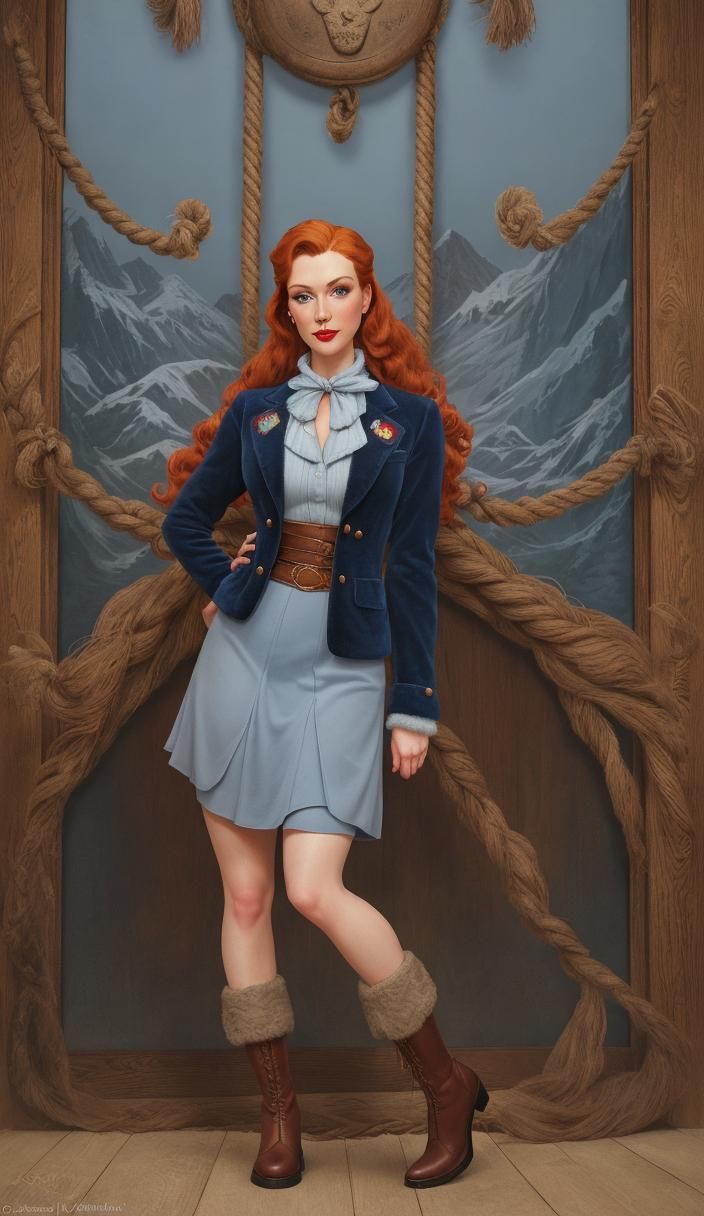 Vintage Pin-Up of Anna from Frozen in 1940s Style