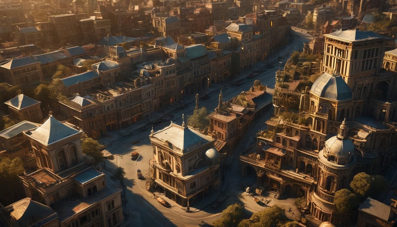 Golden Hour Scene: Detailed Digital Matte Painting