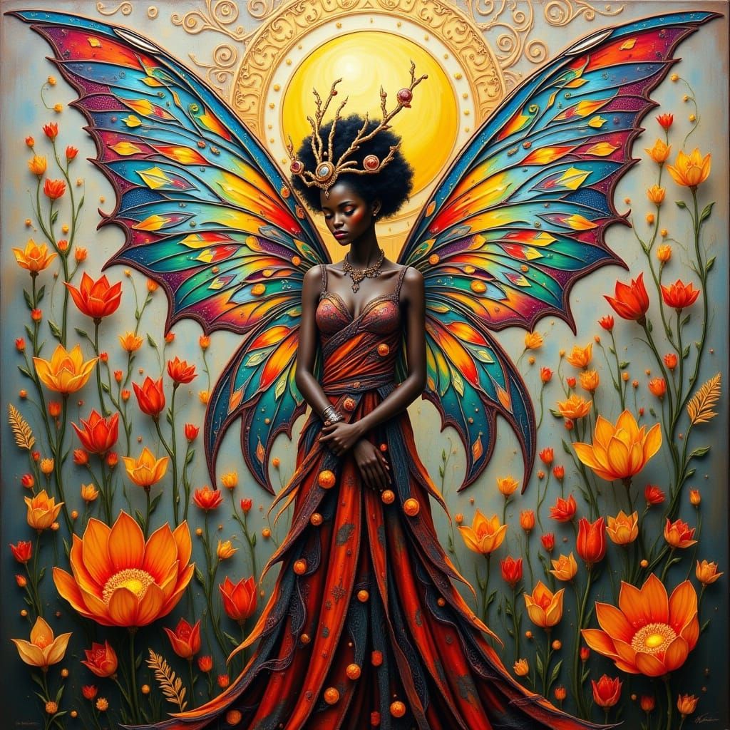 Elegant African Fairy Artwork
