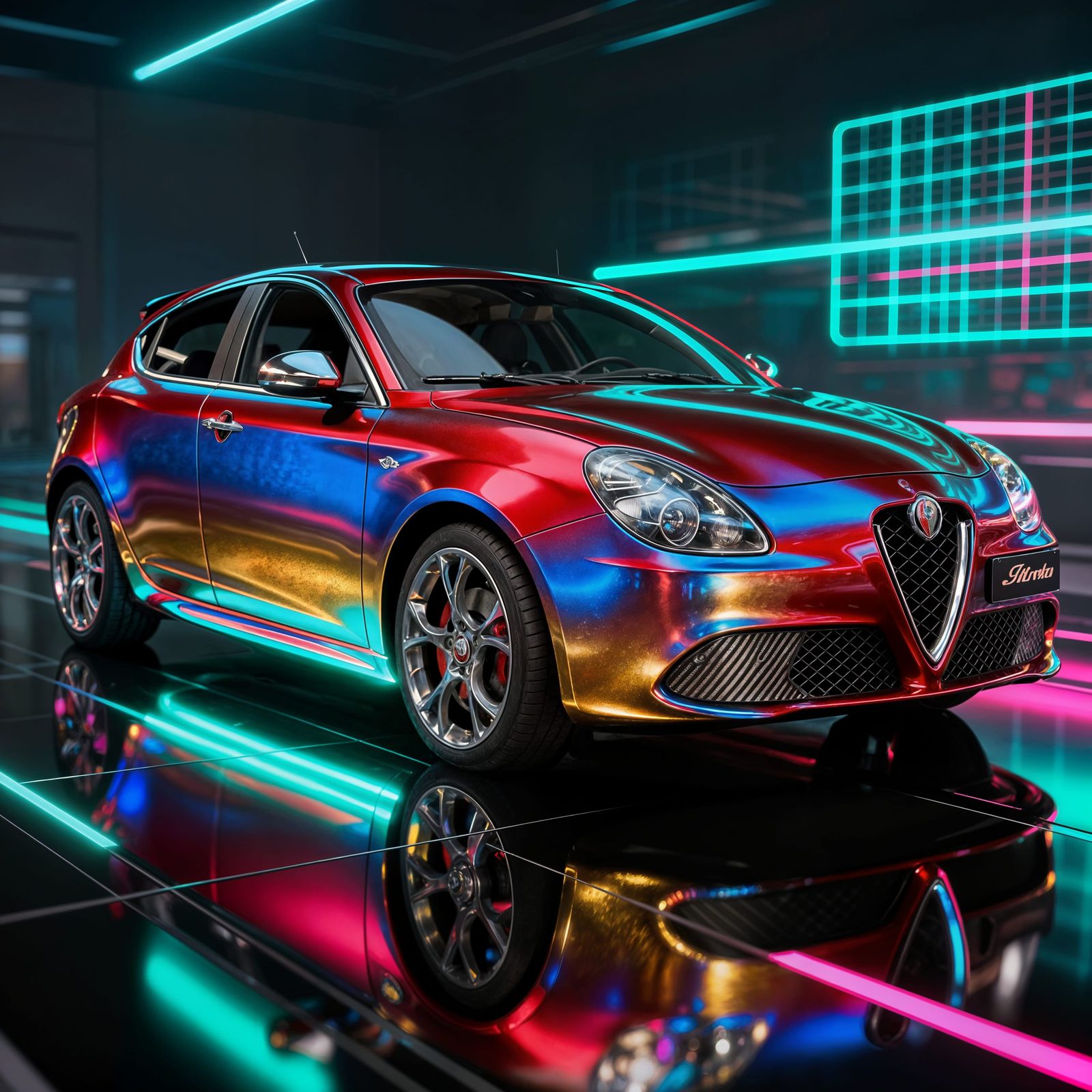 Colorful Ray Traced Alfa Romeo Giulietta 2014