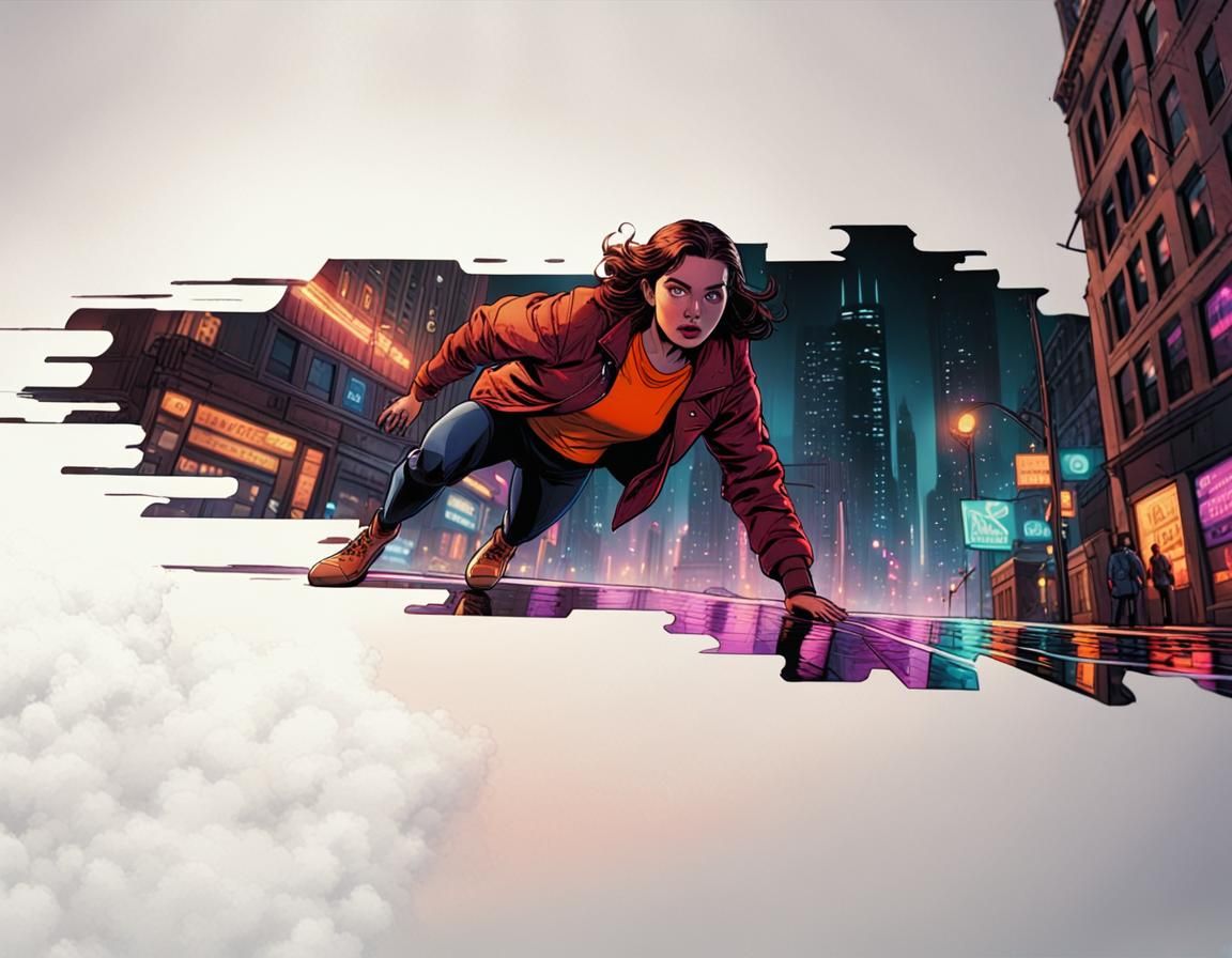 Female Detective in Chicago, Marvel Comics Style