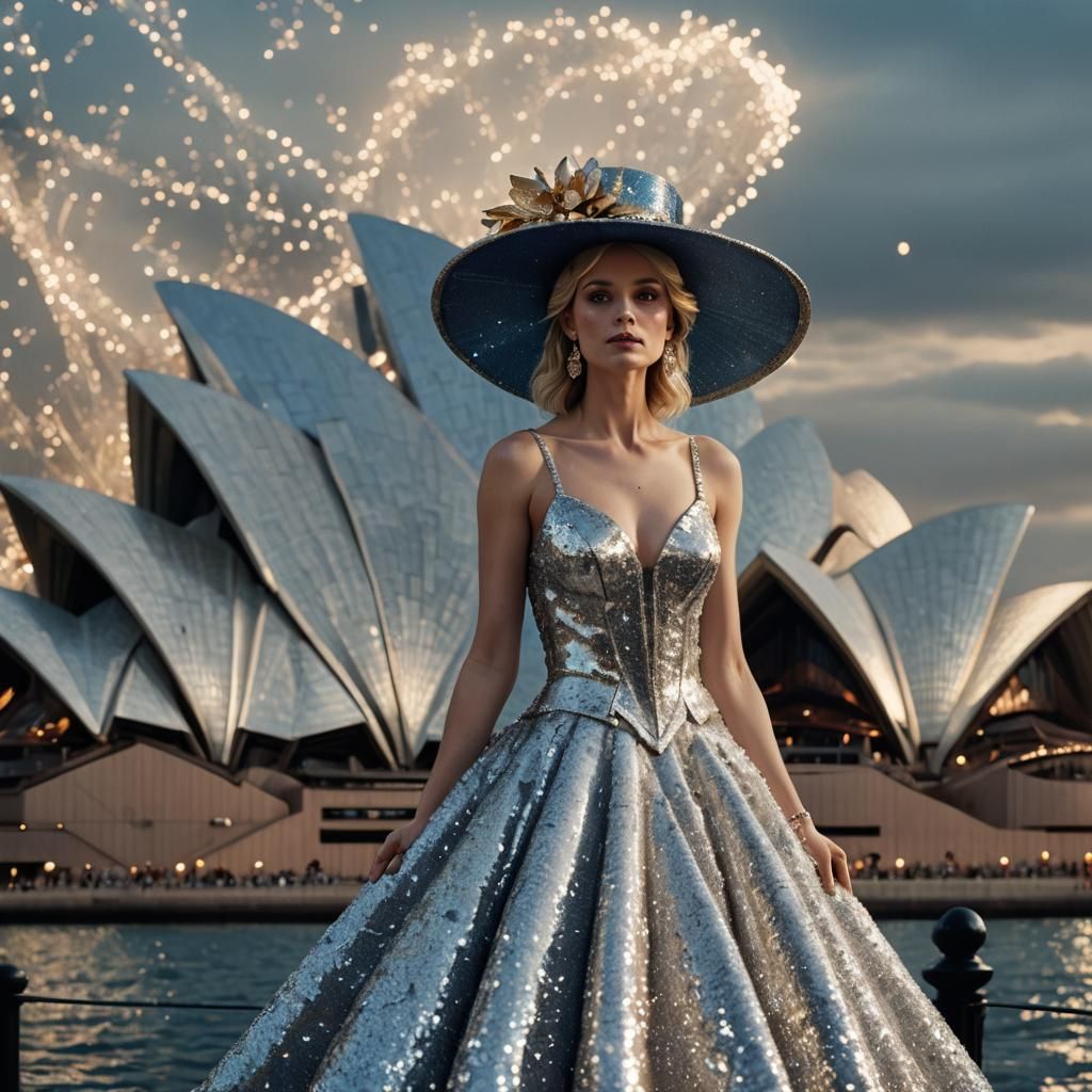 Woman in Gown at Sydney Opera House