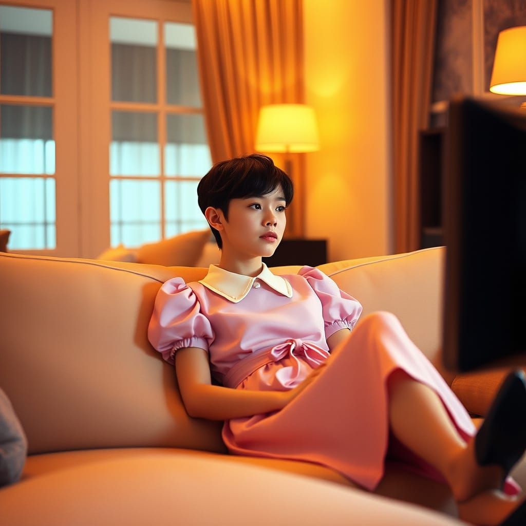 Elegant Young Man in Cinematic Film Still