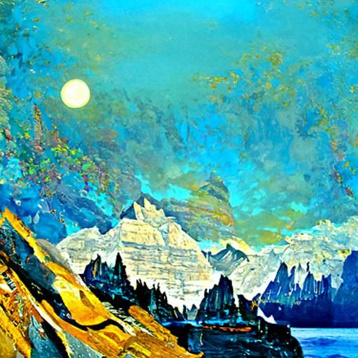 Ethereal Nighttime Scene of Moraine Lake, Ten Peaks Valley, ...