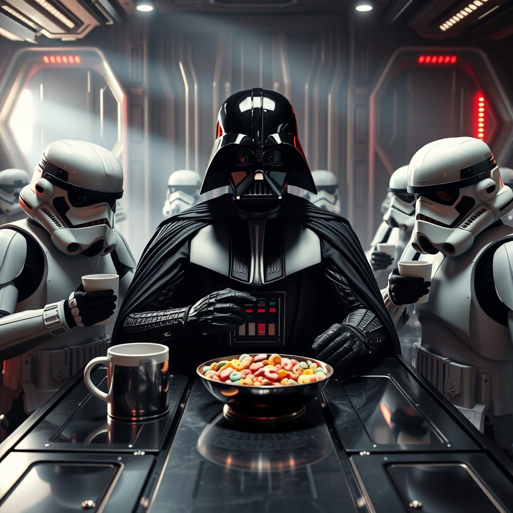 Darth Vader's Breakfast in Dark Fantasy Style