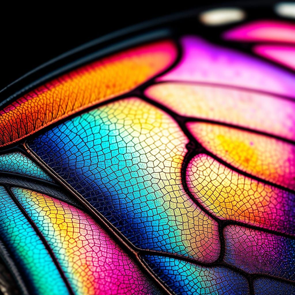 An extreme close up  macro view of a butterfly wing, so clos...