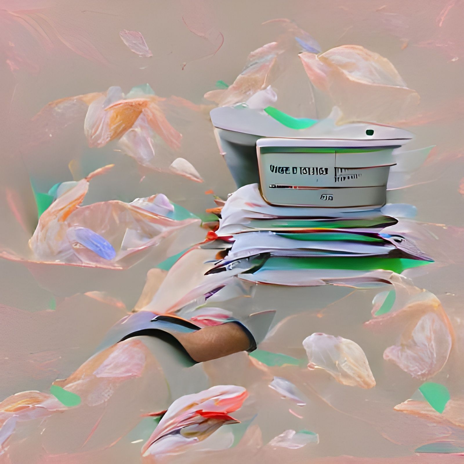 Abstract Wasted Time Visualized by AI
