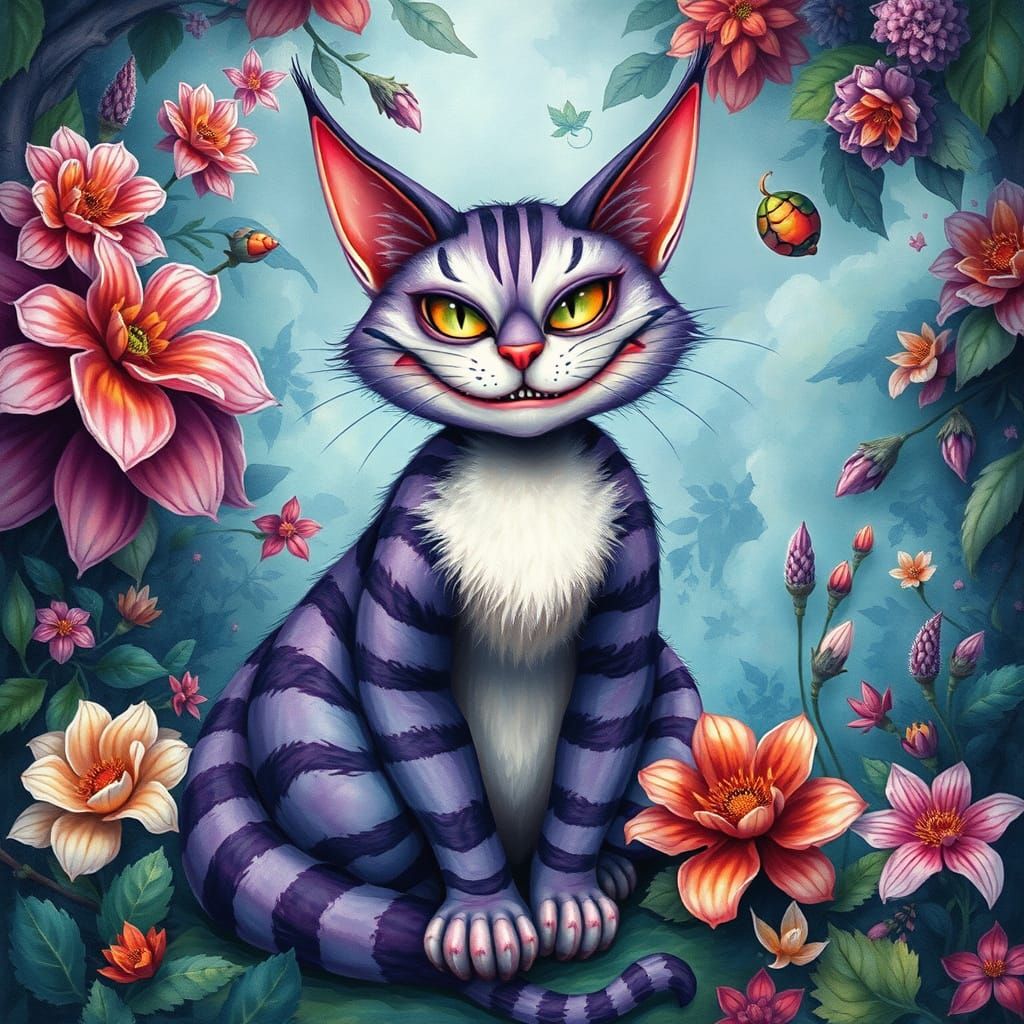 Regal Feline Enigma in Whimsical Wonderland