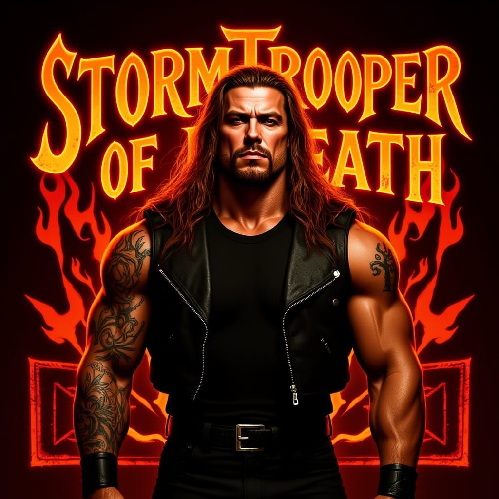 Goth Wrestler with Ginger Hair and Tribal Tattoos