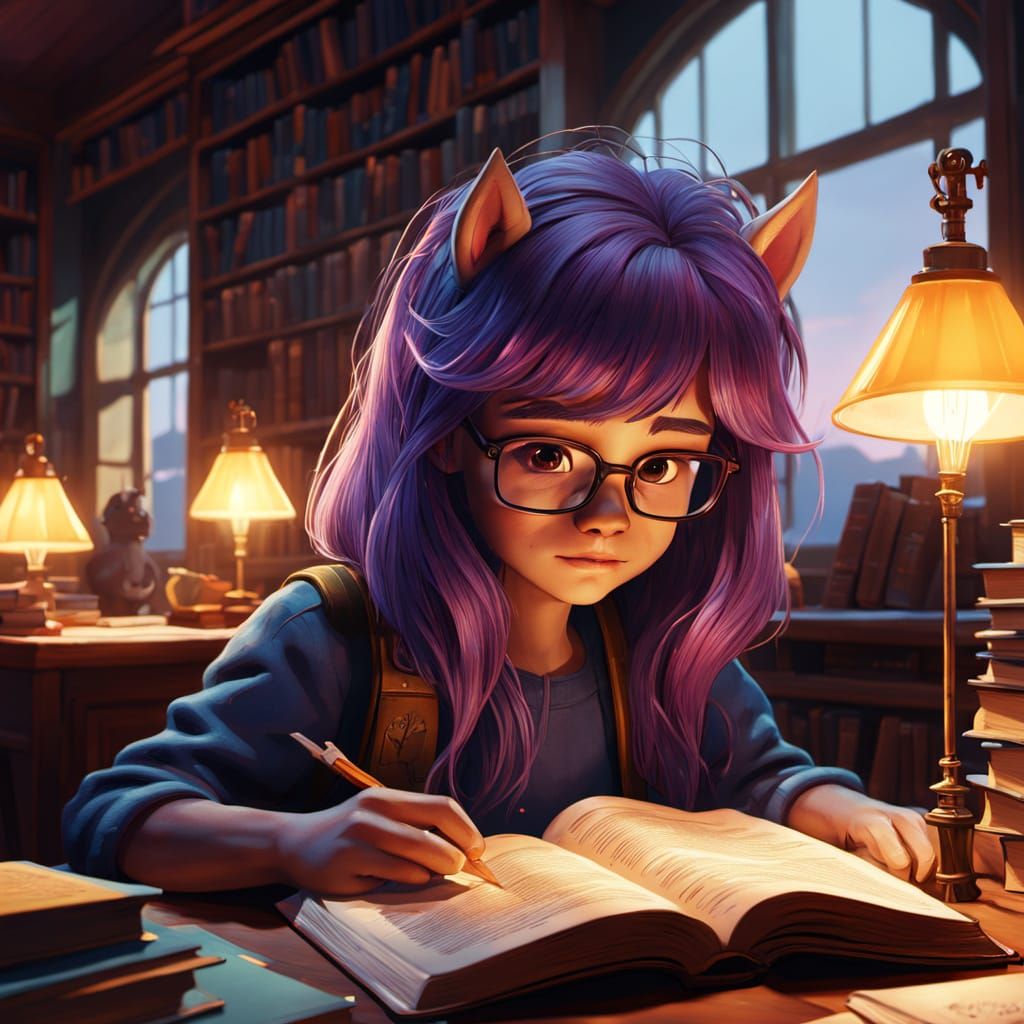 Twilight Sparkle Reading, Fantasy Art