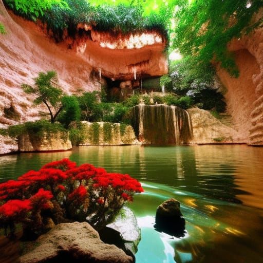 Zen Garden with Cedar, Rose, and Cenote