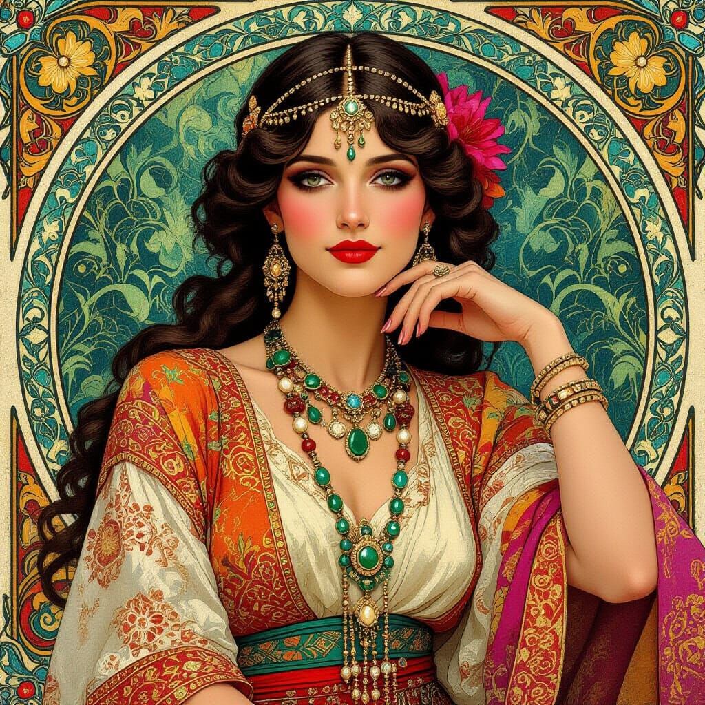 Hyperrealistic Woman with Ornate Jewellery